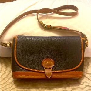 Dooney & Bourke Black and Brown Leather Crossbody Bag